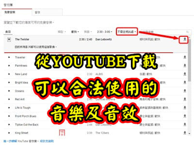 Read more about the article 從YOUTUBE下載可以合法使用的音樂及音效