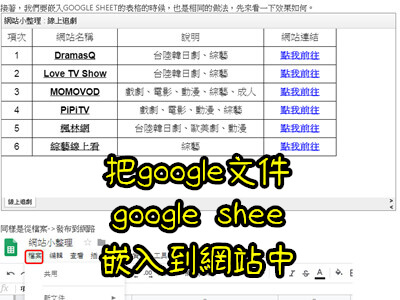Read more about the article 把google文件、google sheet發佈到網路，並嵌入到網站中