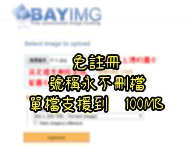 Read more about the article BAYIMG，免註冊，號稱永不刪檔的圖床，單檔支援到  100MB
