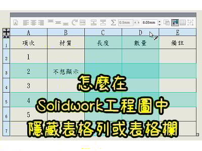 Read more about the article 怎麼在Solidwork工程圖中，隱藏表格列或表格欄