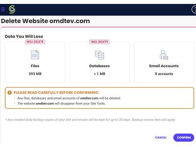 Read more about the article Siteground，刪除主機上綁定的域名和 wordpress網站
